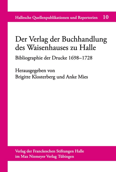 Book cover image for Der Verlag der Buchhandlung des Waisenhauses zu Halle ISBN: 9783484841109